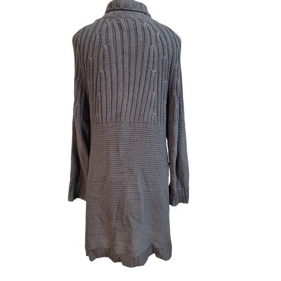 Apt 9 Snap Front Long Cardigan Size L Women's  Gray Quiet Luxury  Mock‎ Neck - Picture 10 of 11
